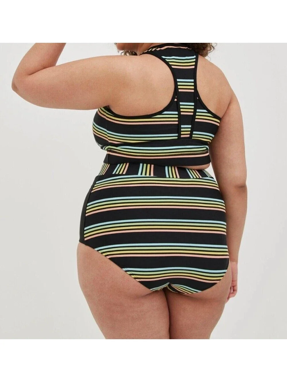 Torrid Ultra High-Rise Striped Bikini 2 Piece Swimsuit Set Beach Plus Size 3X